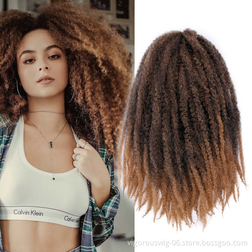 Vigorous Jumbo Crochet Braids Hair Ombre Afro Kinki Soft Synthetic Marley Braiding Hair Crochet Hair Extensions Bulk